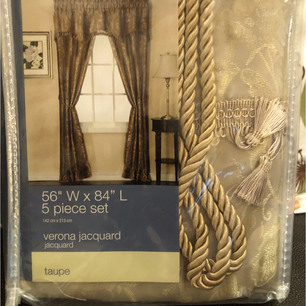 Essential Home, 5 pc. Set, Drapery, Curtains, Taupe